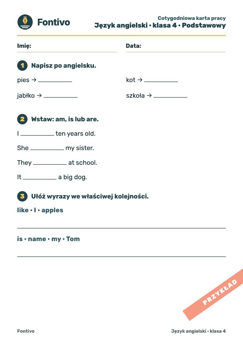 Język angielski · klasa 4 · Podstawowy