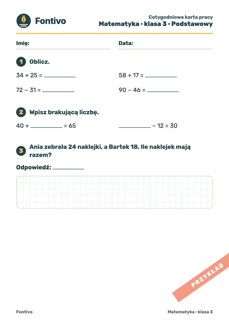 Matematyka · klasa 3 · Podstawowy